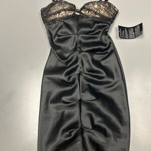 Vintage Blondie Nites Black Dress with Lace Accents